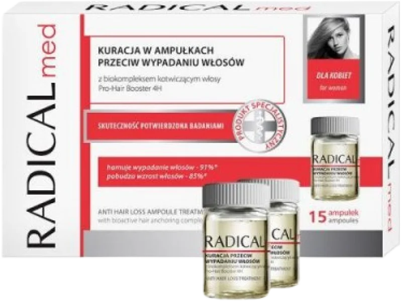 RADICAL MED Kuracja przeciw wypadaniu włosów dla kobiet, ampułki