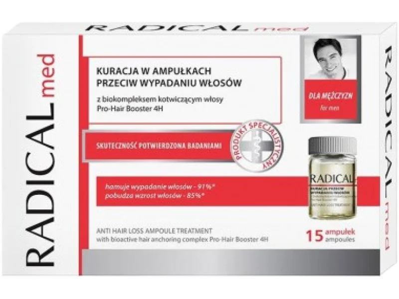 RADICAL MED Kuracja przeciw wypadaniu włosów dla mężczyzn, ampułki
