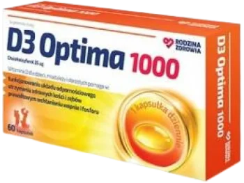 Zdjęcie produktu Rodzina Zdrowia D3 Optima 1000, kapsułki, 25 µg