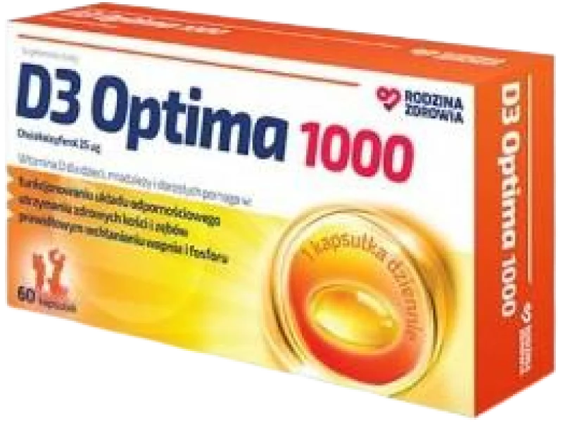 Rodzina Zdrowia D3 Optima 1000, kapsułki, 25 µg