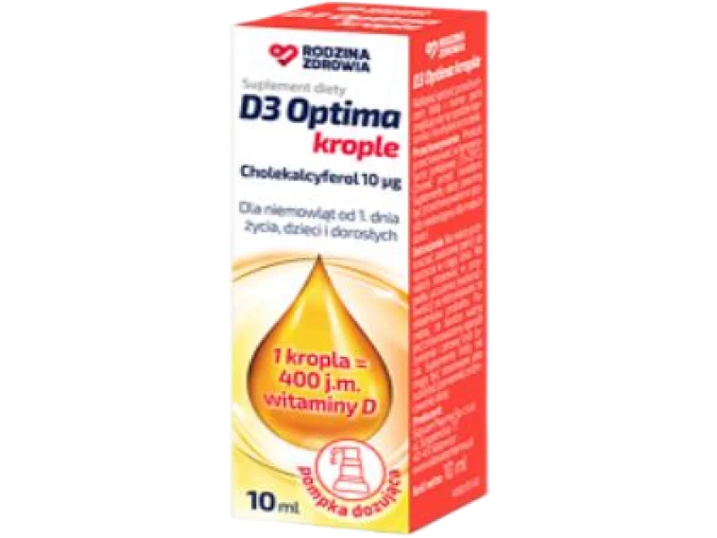 Rodzina Zdrowia D3 Optima, krople, 10 μg