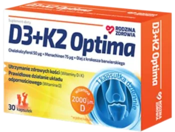 Zdjęcie produktu Rodzina Zdrowia D3+K2 Optima, kapsułki