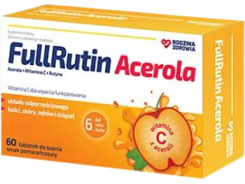 Zdjęcie produktu Rodzina Zdrowia FullRutin Acerola smak pomarańczowy, tabletki, 25 mg