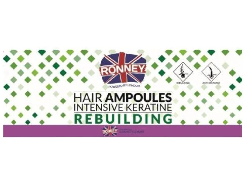 Ronney Hair Ampoules Intensive Keratine Rebuilding Ampułki do włosów z keratyną