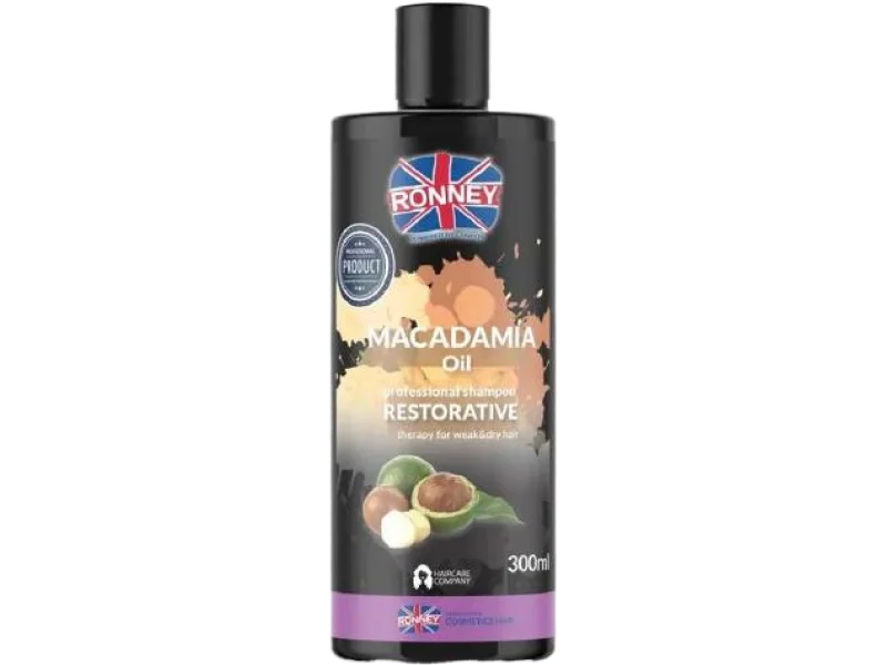 RONNEY Macadamia Oil Wzmacniający szampon z olejem makadamia do włosów suchych i osłabionych