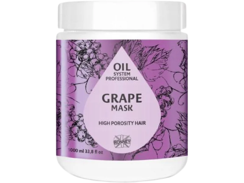 RONNEY Oil System Professional Grape Mask – maska do włosów wysokoporowatych
