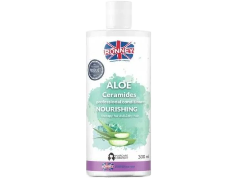 RONNEY Professional Conditioner Nourshing Aloe Ceramides – Odżywka nawilżająca do włosów matowych i suchych – aloes
