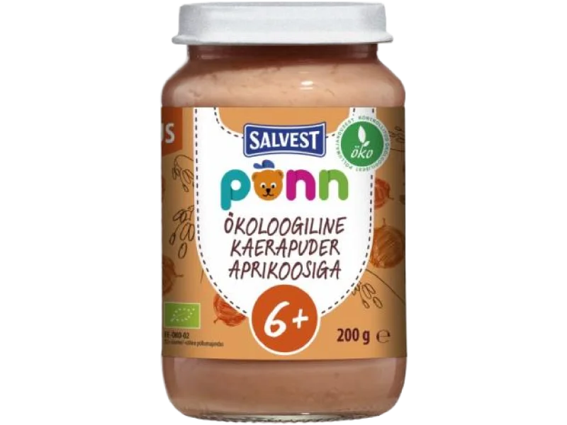 SALVEST PÕNN BIO Morele z płatkami owsianymi, puree