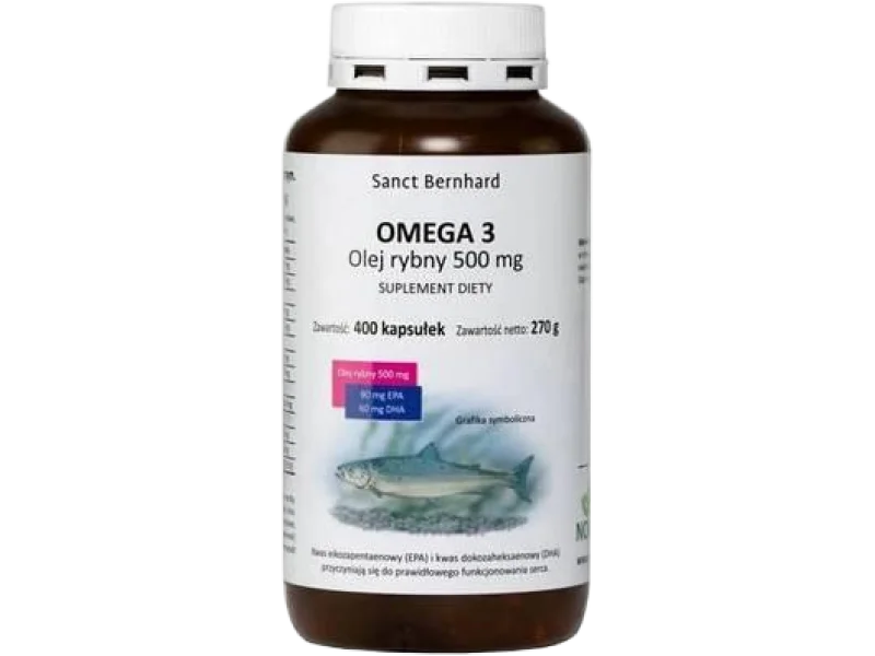 SANCT BERNHARD Omega 3 Olej Rybny, kapsułki, 500 mg