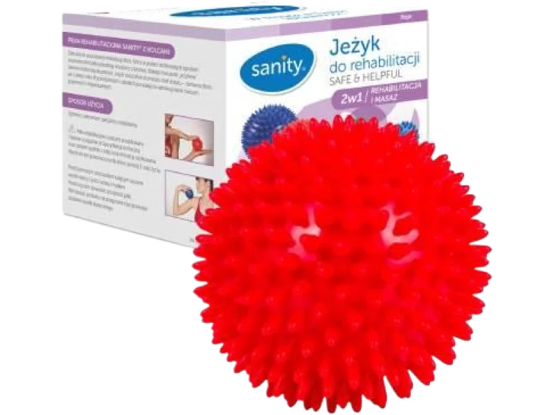 SANITY Piłka – Jeżyk do rehabilitacji czerwona, sprzęt medyczny
