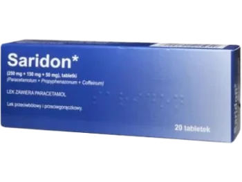 Zdjęcie produktu Saridon Delfarma, tabletki, 250 mg + 150 mg + 50 mg
