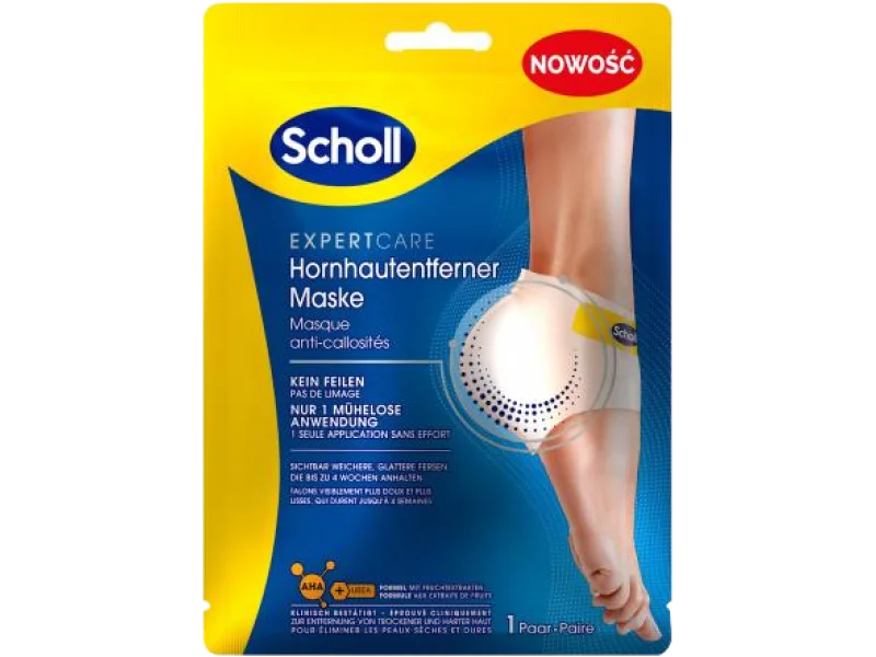 SCHOLL Expert Care złuszczająca maska na pięty z kwasami AHA