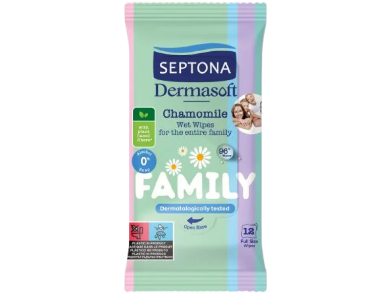 SEPTONA Dermasoft Family Nawilżane chusteczki z rumiankiem