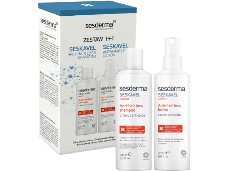 SESDERMA SESKAVEL Zestaw przeciw wypadaniu włosów, szampon,emulsja
