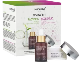 Zdjęcie produktu SESDERMA Zestaw FACTOR G Renew Serum do twarzy + ACGLICOLIC Classic Krem nawilżający SPF15, serum,krem