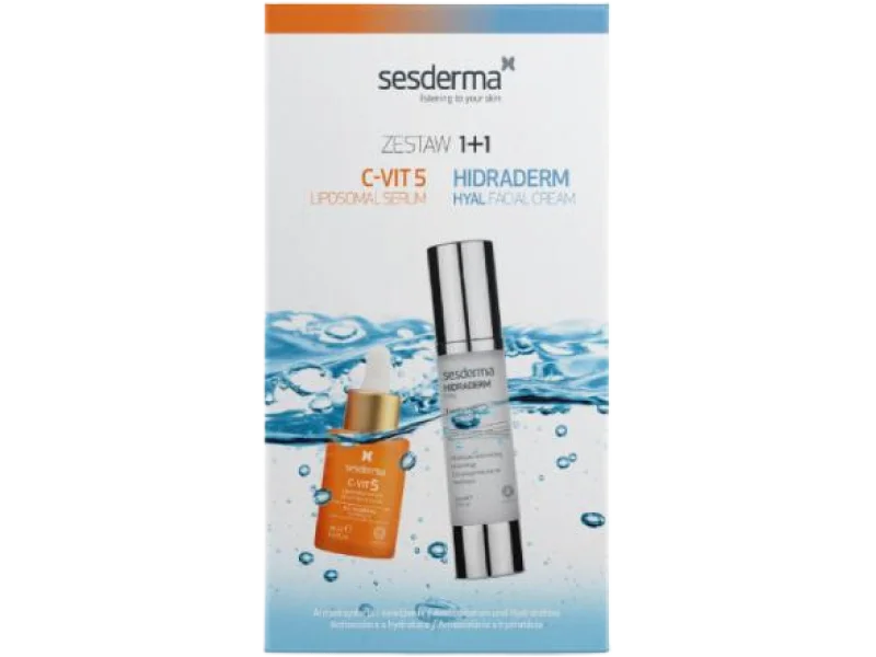SESDERMA Zestaw Hidraderm Hyal Krem + C-VIT 5 Serum liposomowe