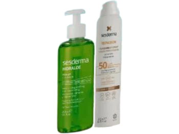 Zdjęcie produktu SESDERMA Zestaw Hidraloe żel aloesowy + Repaskin fotoprotector spray SPF 50+, żel + spray