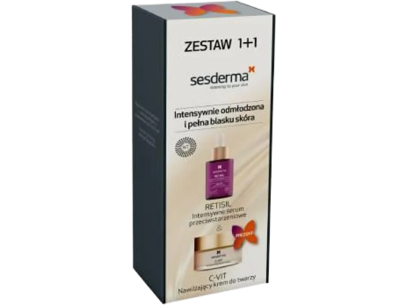 SESDERMA ZESTAW RETISIL Intensywne serum przeciwstarzeniowe + C-VIT Nawilżający krem do twarzy, serum,krem
