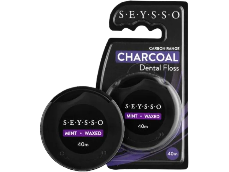SEYSSO Carbon Black Czarna nić dentystyczna z aktywnym węglem