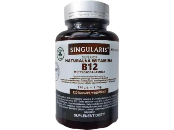 Zdjęcie produktu SINGULARIS Superior Naturalna witamina B12 Metylokobalamina + BioPerine, kapsułki, 990 µg