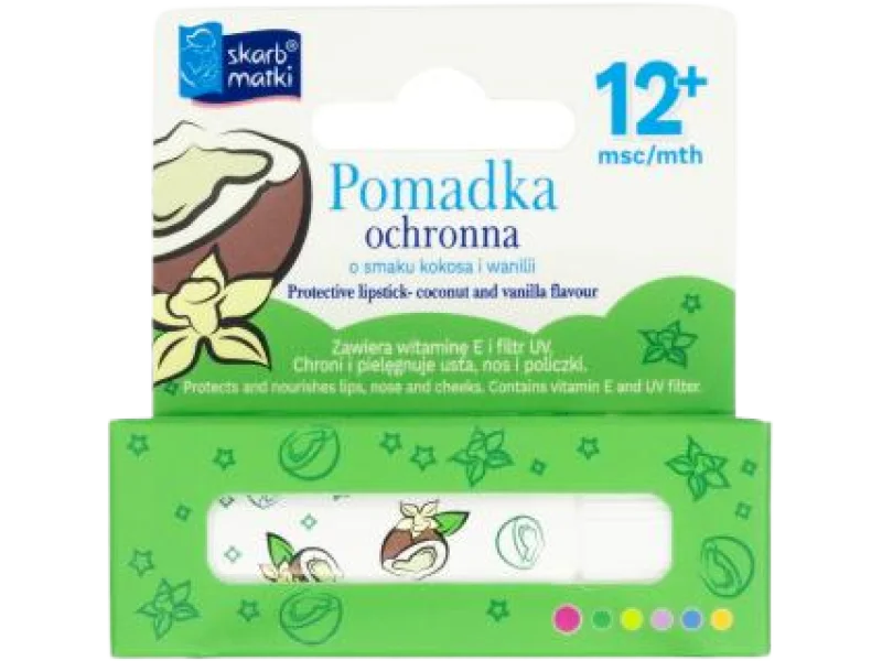 SKARB MATKI Pomadka ochronna dla dzieci o smaku kokosa i wanilii