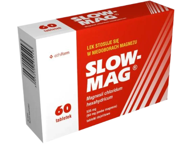 Slow-Mag 535 mg (64 mg jonów magnezu), tabletki dojelitowe, 64 mg