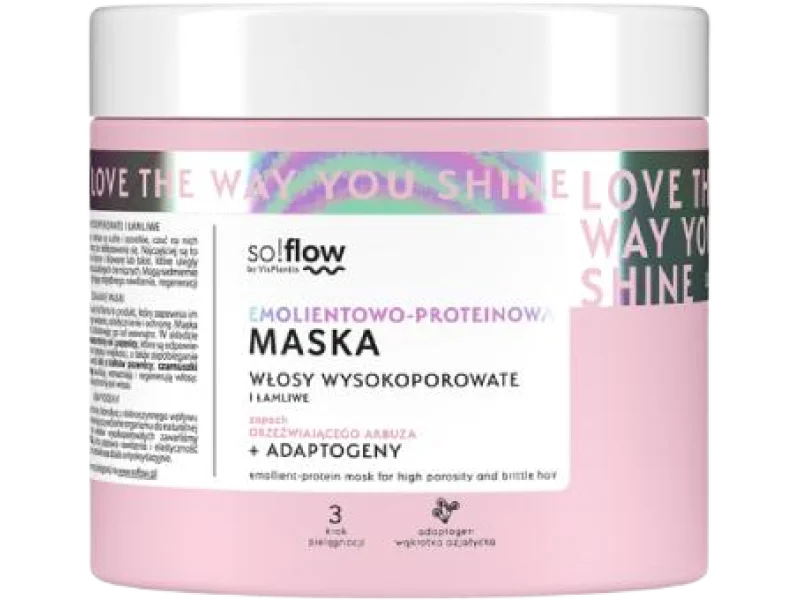 so!flow by Vis Plantis Emolientowo-proteinowa maska do włosów wysokoporowatych i łamliwych