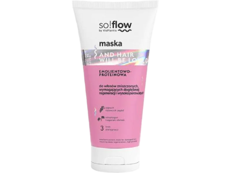 so!flow by Vis Plantis Maska Emolientowo-Proteinowa Do Włosów Zniszczonych