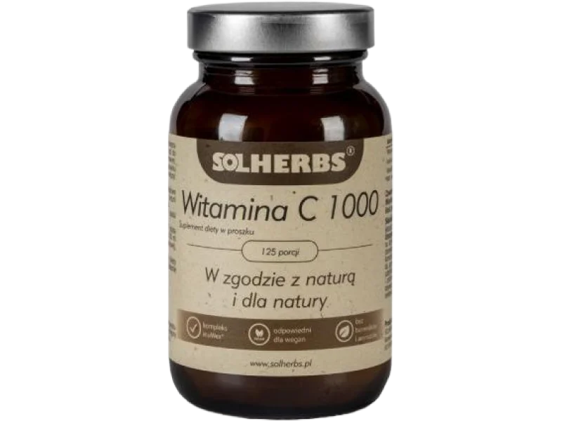 SOLHERBS Witamina C 1000, proszek, 1000 mg