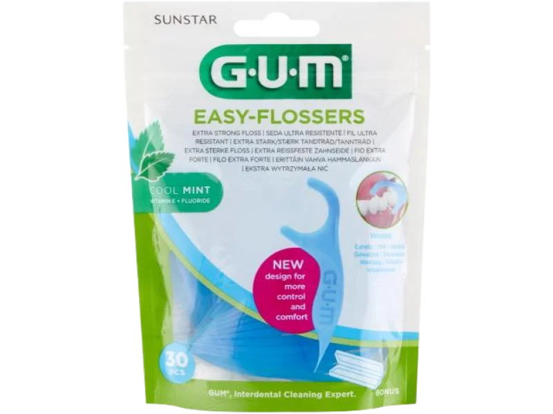 Sunstar GUM Easy Flossers Nić dentystyczna miętowa, niciowykałaczki