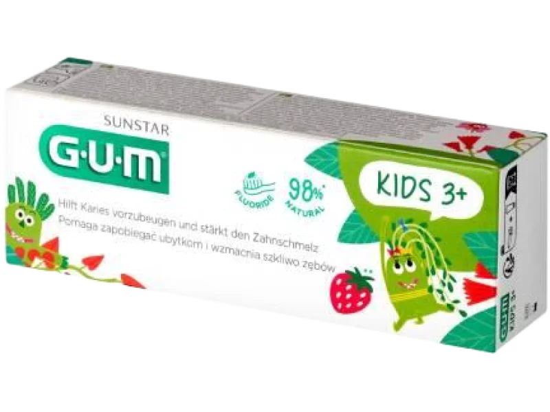 Sunstar Gum Kids 3+ Pasta do zębów dla dzieci, pasta do jamy ustnej, 500 ppm