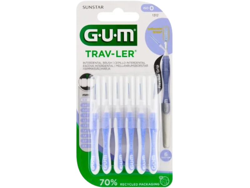 SUNSTAR GUM Trav-Ler Szczoteczki do przestrzeni międzyzębowych, sprzęt medyczny, 0,6 mm