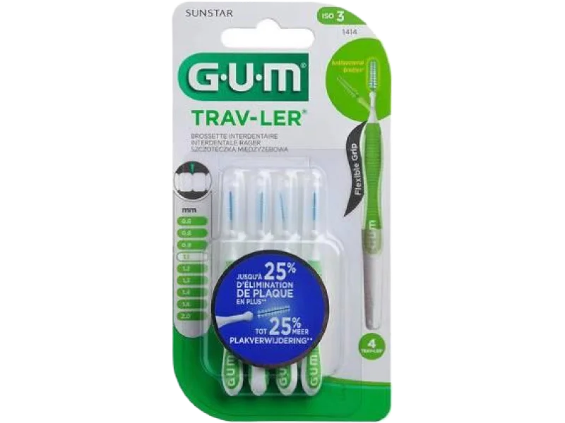 Sunstar GUM Trav-Ler Szczoteczki międzyzębowe 1,1mm (zielone 1414), sprzęt medyczny