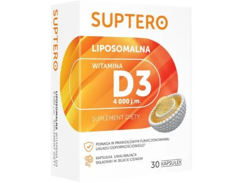 SUPTERO Liposomalna witamina D3, kapsułki, 100 μg