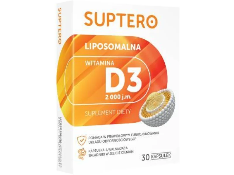 SUPTERO Liposomalna witamina D3, kapsułki, 2000 j.m.