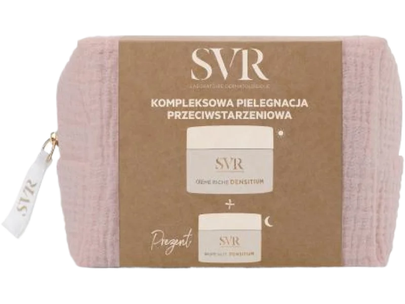 SVR DENSITIUM Zestaw Przeciwstarzeniowy odżywczy krem do twarzy + Intensywnie regenerujący balsam do twarzy na noc, opakowanie
