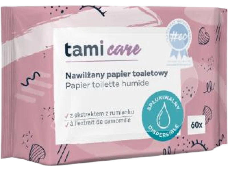 TAMI Care Nawilżany papier toaletowy spłukiwalny, chusteczki