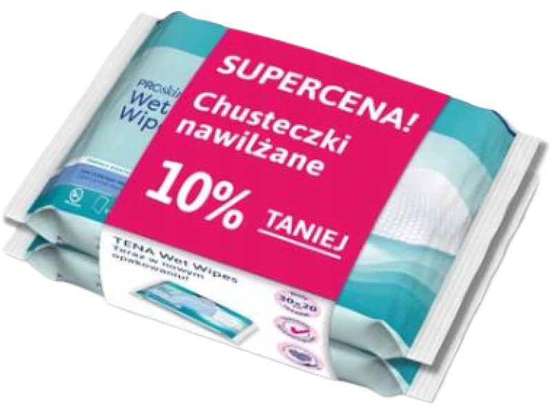 TENA Wet Wipes Chusteczki nawilżane 3w1