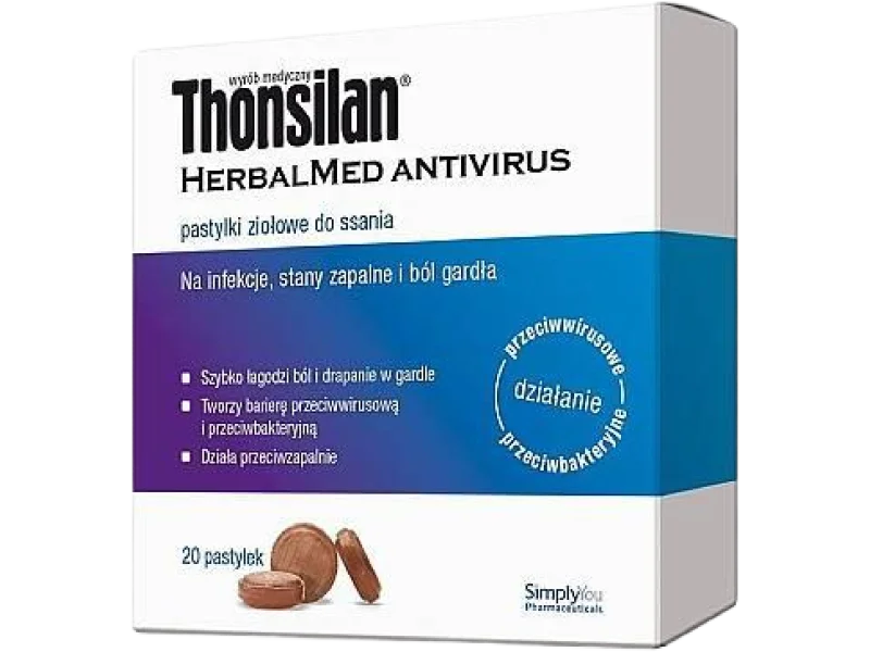 Thonsilan HerbalMed Antivirus, pastylki do ssania
