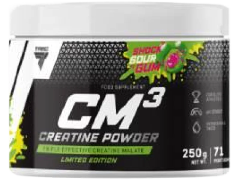 Trec CM3 Powder Jabłczan Kreatyny o smaku kwaśnej gumy, proszek, 3325 mg