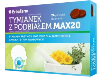 Zdjęcie produktu Tymianek z Podbiałem Max20, pastylki do ssania