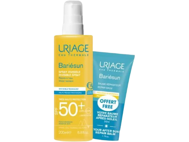 Uriage Bariesun Zestaw Invisible Spray SPF 50+ + Balsam po opalaniu