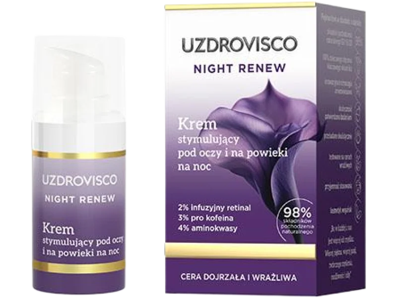 Uzdrovisco Night Renew Krem stymulujący pod oczy i na powieki na noc