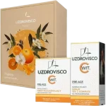 UZDROVISCO Pre-Age Zestaw Nawilżający krem rozjaśniający antyoksydacyjny + Normalizujące serum C complex 15% na przebarwienia, zestaw terapeutyczny