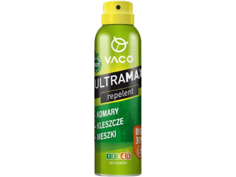 VACO UltraMax Repelent Spray na komary, kleszcze i meszki DEET 30%, 30%