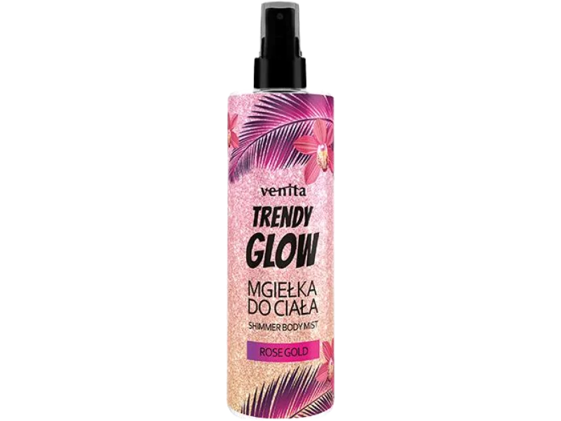 VENITA Trendy Glow Mgiełka rozświetlająca do ciała Rose Gold, spray