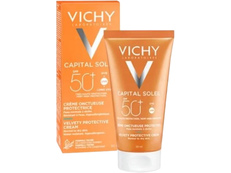 Vichy Capital Soleil Aksamitny przeciwsłoneczny krem do twarzy SPF 50+, SPF 50+