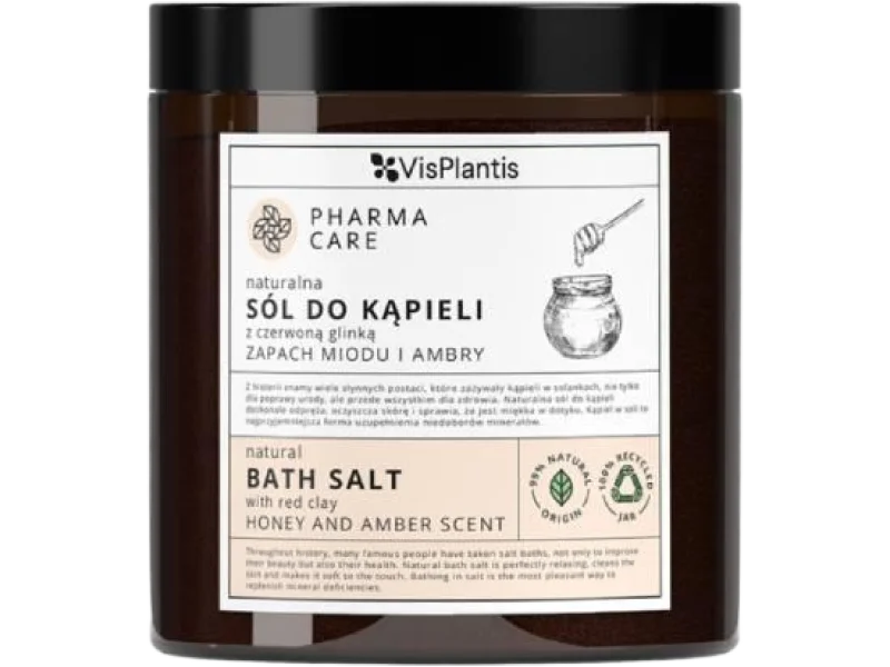 Vis Plantis Pharma Care naturalna sól do kąpieli z czerwoną glinką Miód i Ambra
