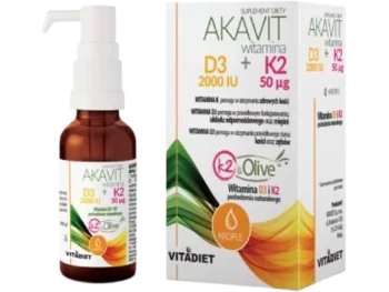 VITADIET Akavit Witamina D3 2000 IU + K2 50µg, krople