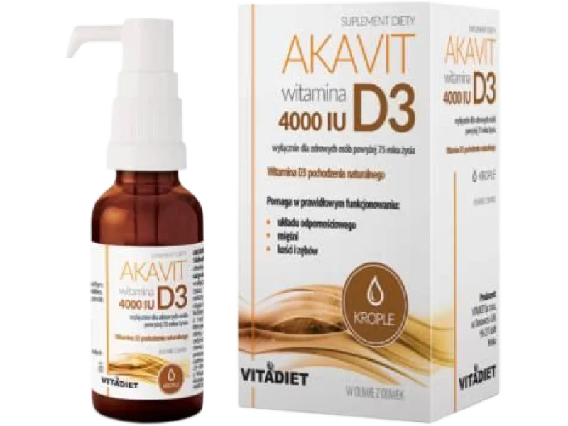 VITADIET Akavit Witamina D3 4000 IU, krople, 4000 IU